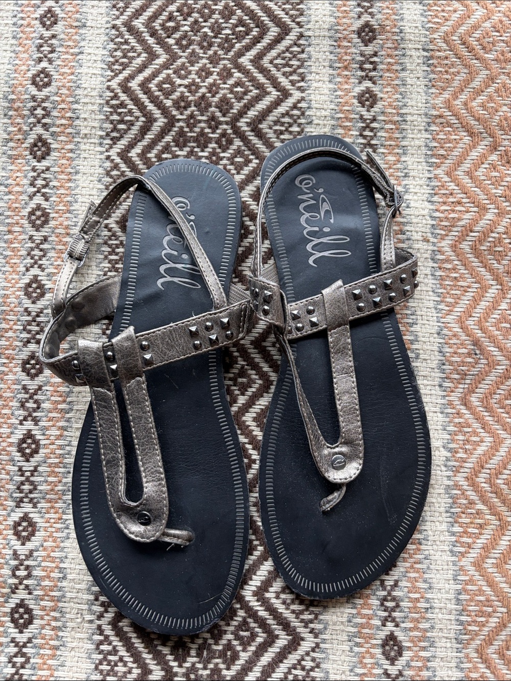 O’Neill Studded Metallic Thong Sandals